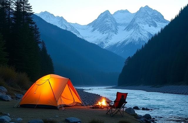 上高地でのキャンプ